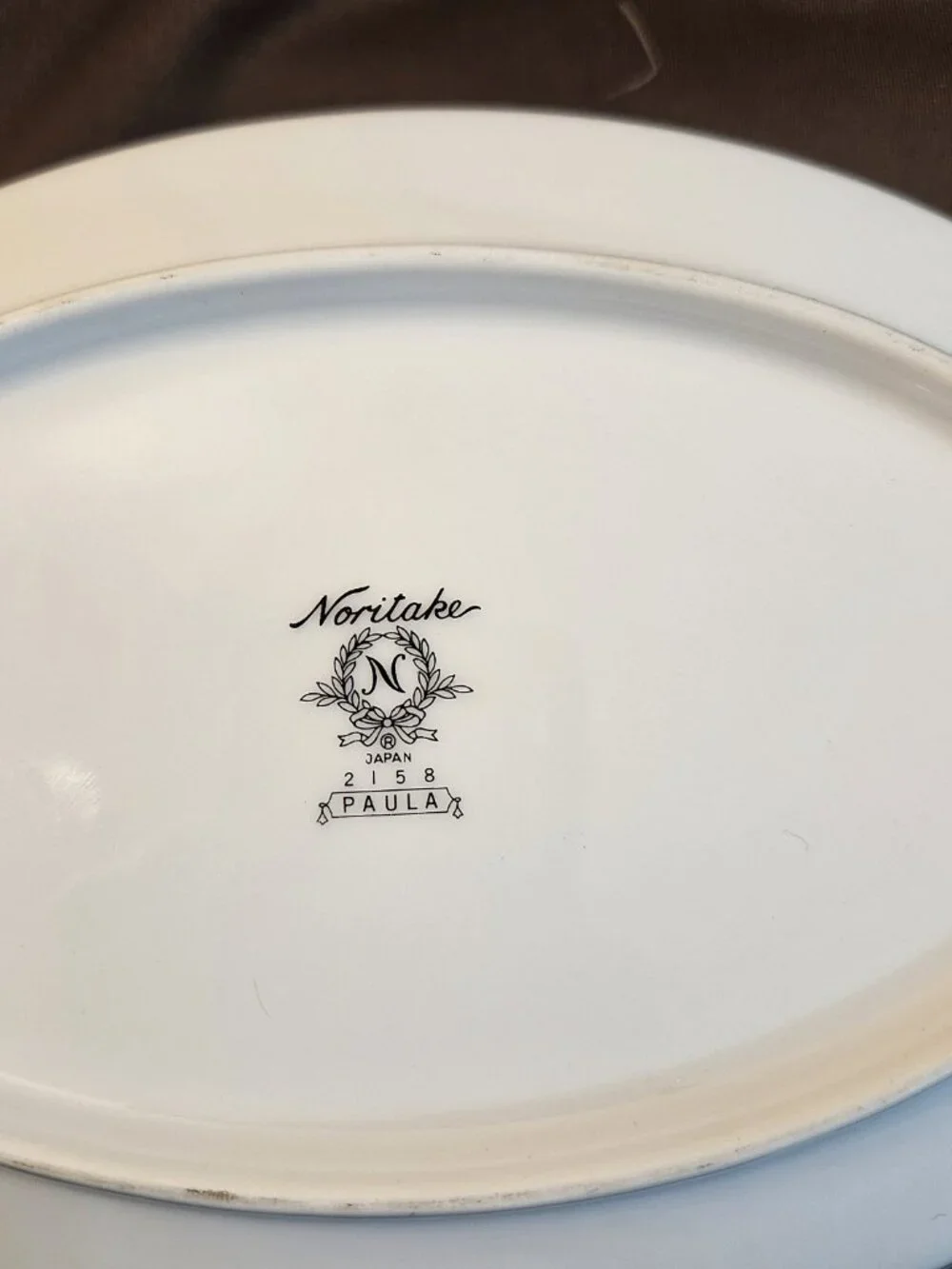 Noritake China Paula 2158 Blue Green Floral Pattern Trim Oval Serving Bowl Dish